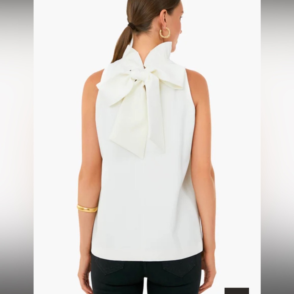 Tuckernuck Ivory Mason Top White Sleeveless Top with Bow